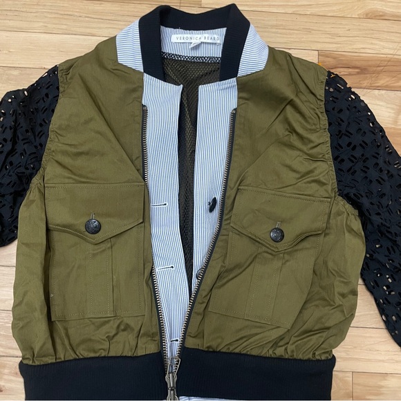 Veronica Beard - Ranger Mixed Media Bomber Jacket size 6 - Picture 3 of 6